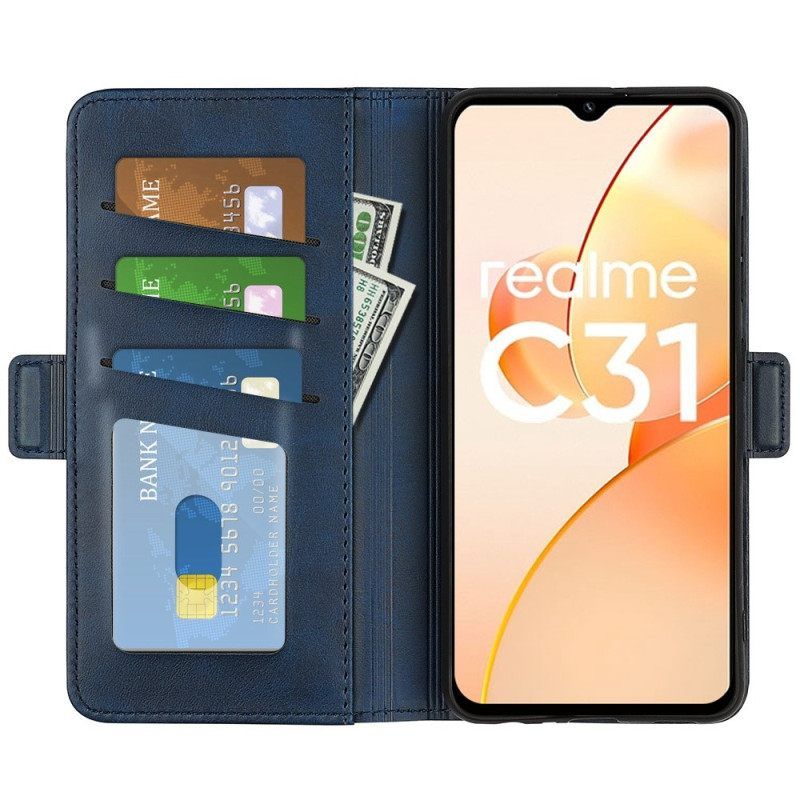 Κάλυμμα Realme C31 Κλασικό Συνθετικό Δέρμα